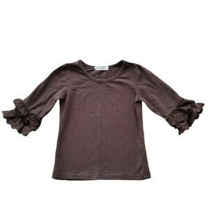 Adorable Essentials Brown Ruffle Top